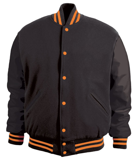 Black & Orange Letterman Jacket